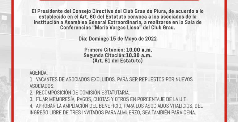 Asamblea Extraordinaria 15-Mayo-2022